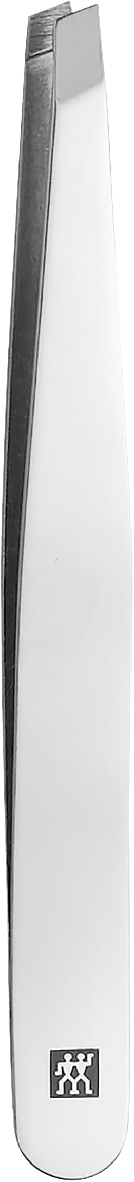 ZWILLING Pinzas inclinadas (depilación de cejas y pelos, afiladas a mano, puntas rugosas), pulidas, plata, 90 mm